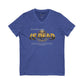 V-Neck Tee — 'Faith without Work is Dead' Vintage Sun Graphic