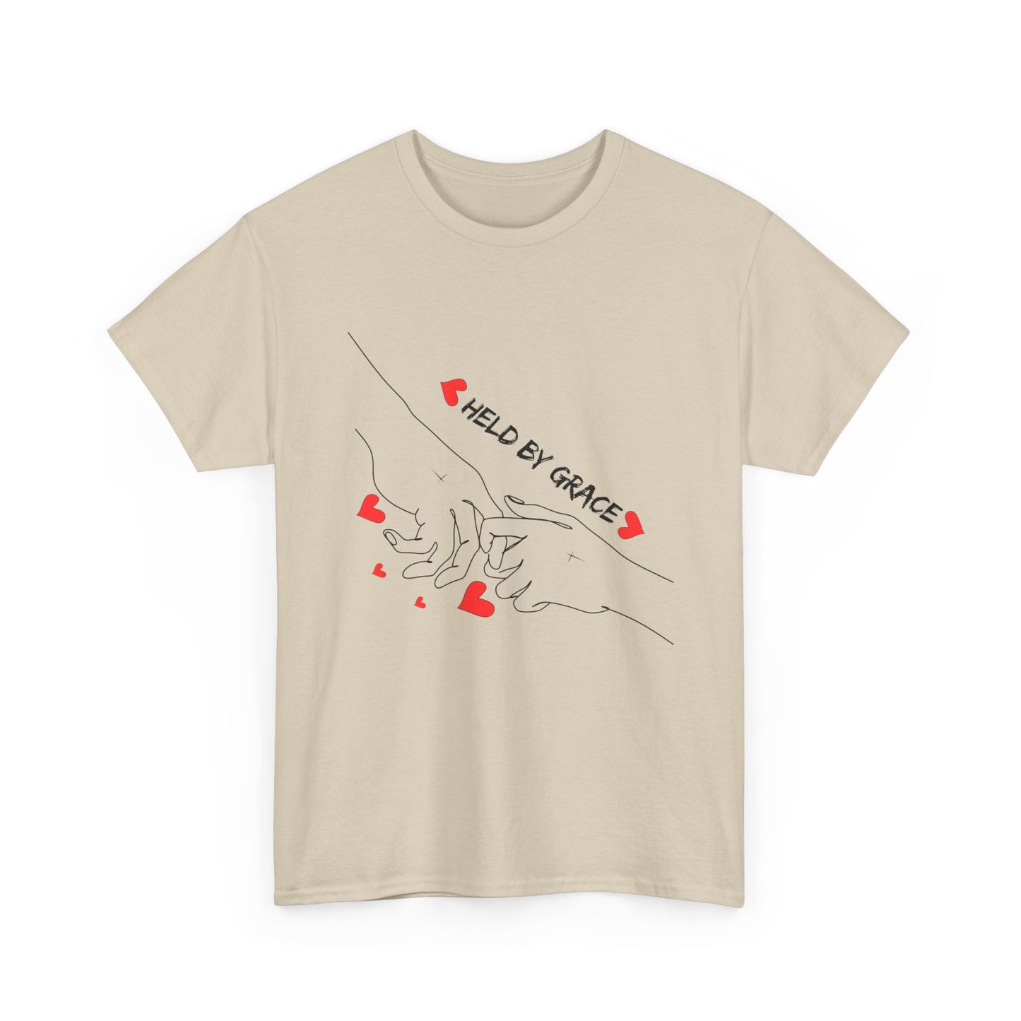 T-Shirt — "Held by Grace" Hands & Hearts Tee