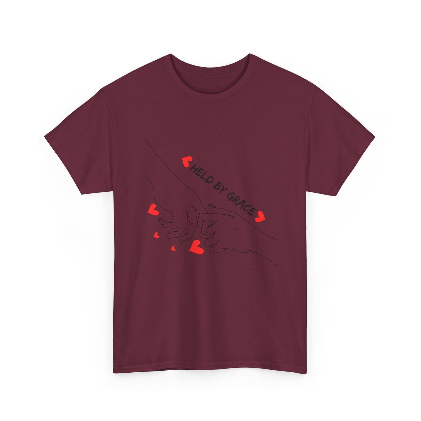 T-Shirt — "Held by Grace" Hands & Hearts Tee