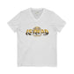V-Neck Tee — 'Faith without Work is Dead' Vintage Sun Graphic