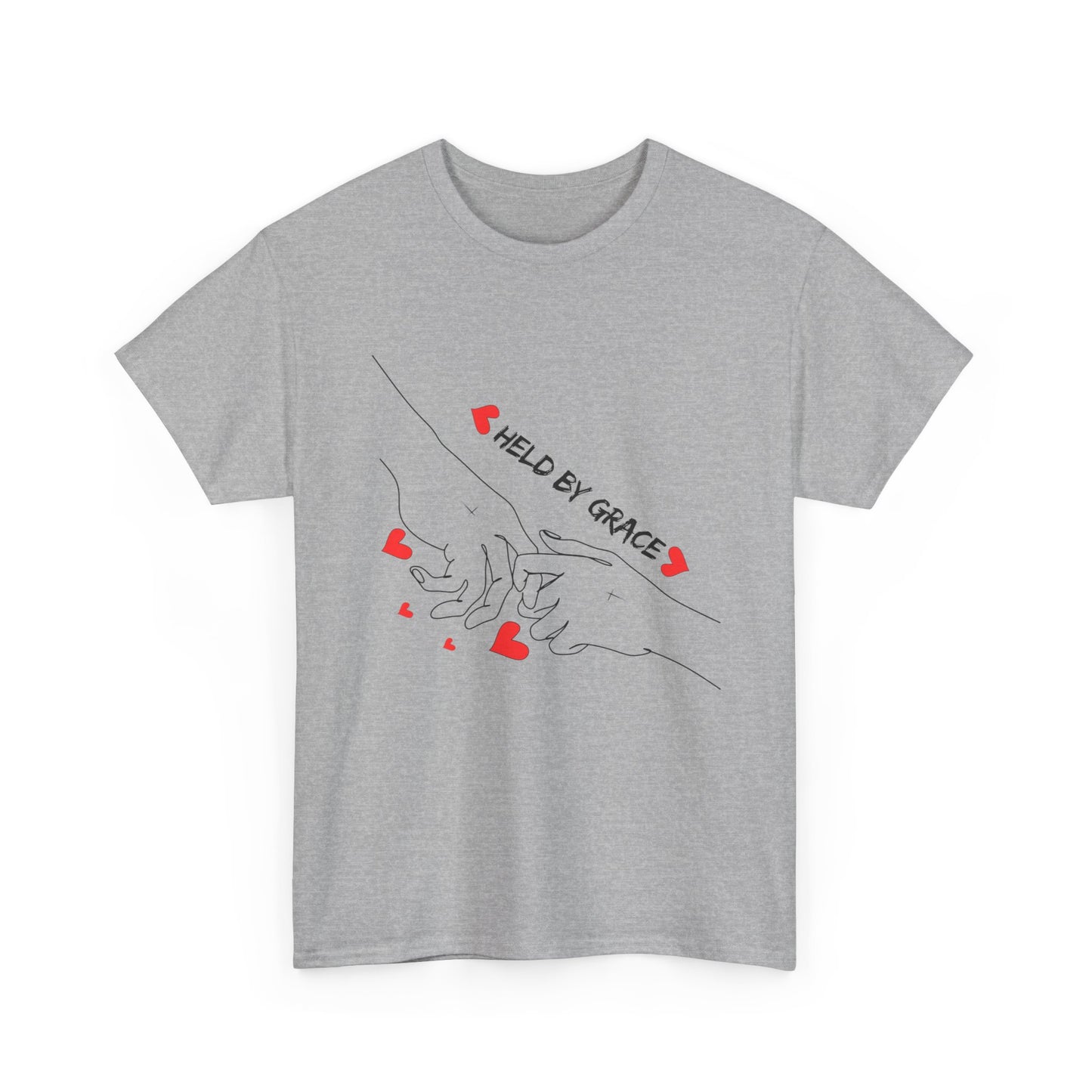T-Shirt — "Held by Grace" Hands & Hearts Tee