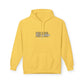 Retro Script "West Coast" White Hoodie — Vintage Stripe Graphic Pullover