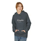 Retro Script "West Coast" White Hoodie — Vintage Stripe Graphic Pullover