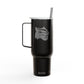 40oz Engraved Insulated Tumbler with Lid & Straw — Wildlife Cat Logo