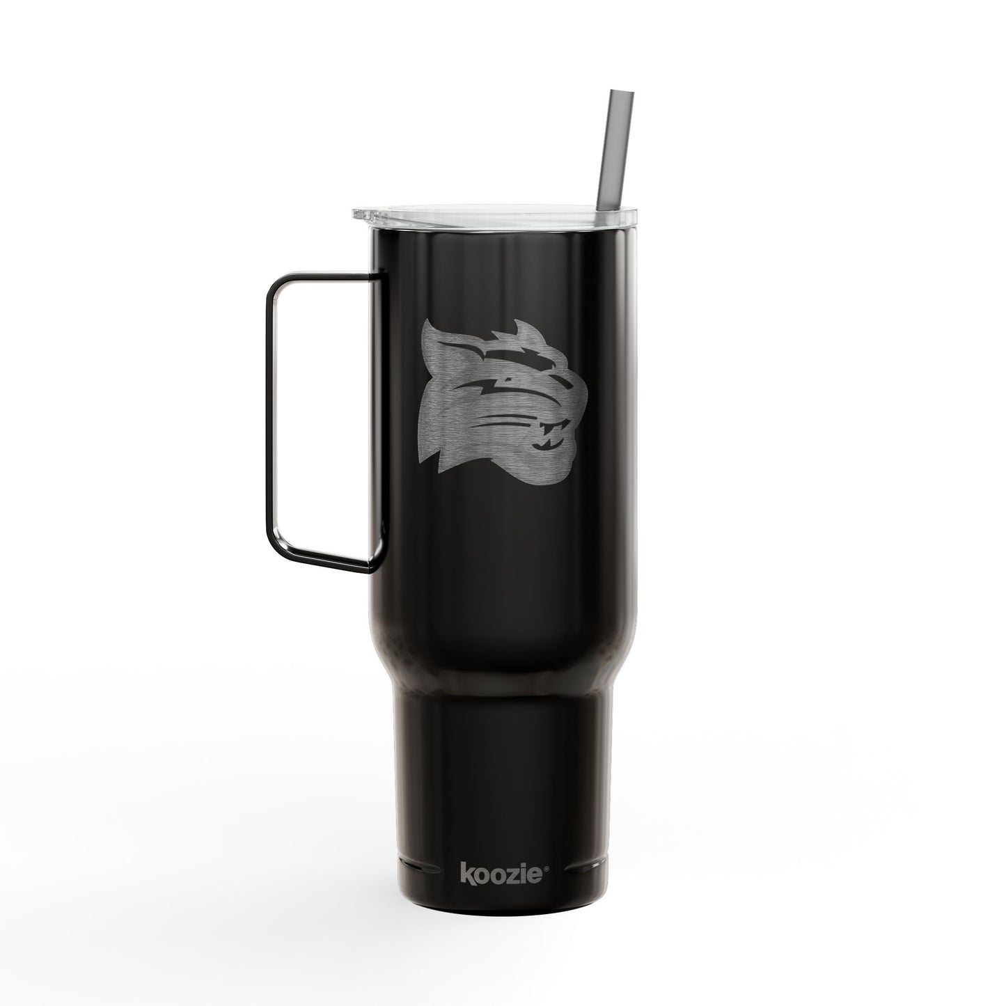 40oz Engraved Insulated Tumbler with Lid & Straw — Wildlife Cat Logo