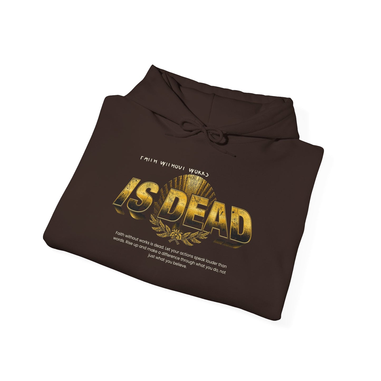 Hoodie — 'Without work is Dead' Gold Baroque Graphic Hooded Sweatshirt