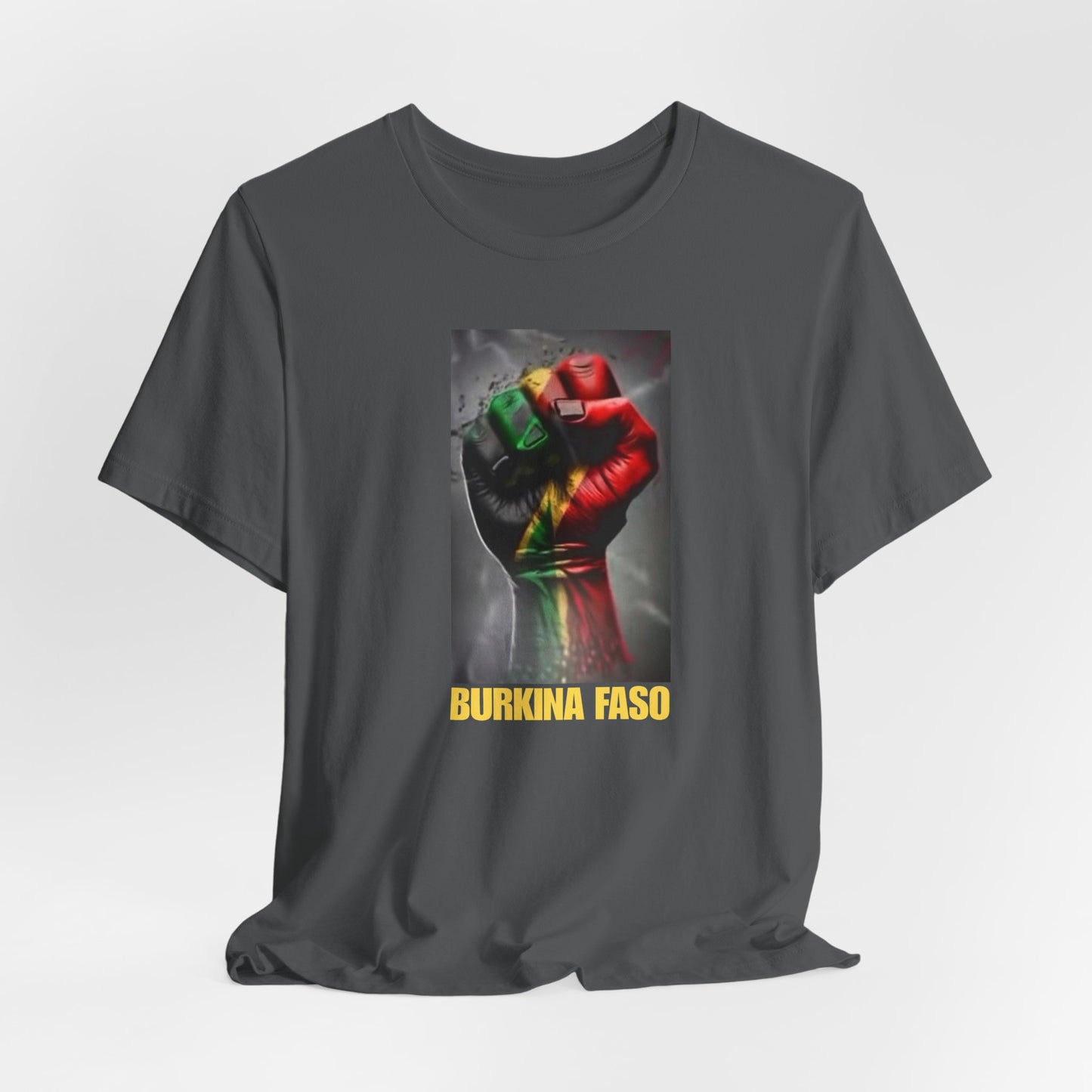 AfriBurkina Faso Flag Fist T-Shirt — Patriotic Map Back Tee
