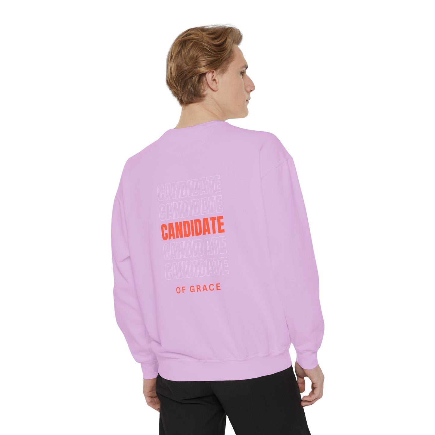 Grace Cross Sweatshirt — "Candidate of Grace" Christian Pullover