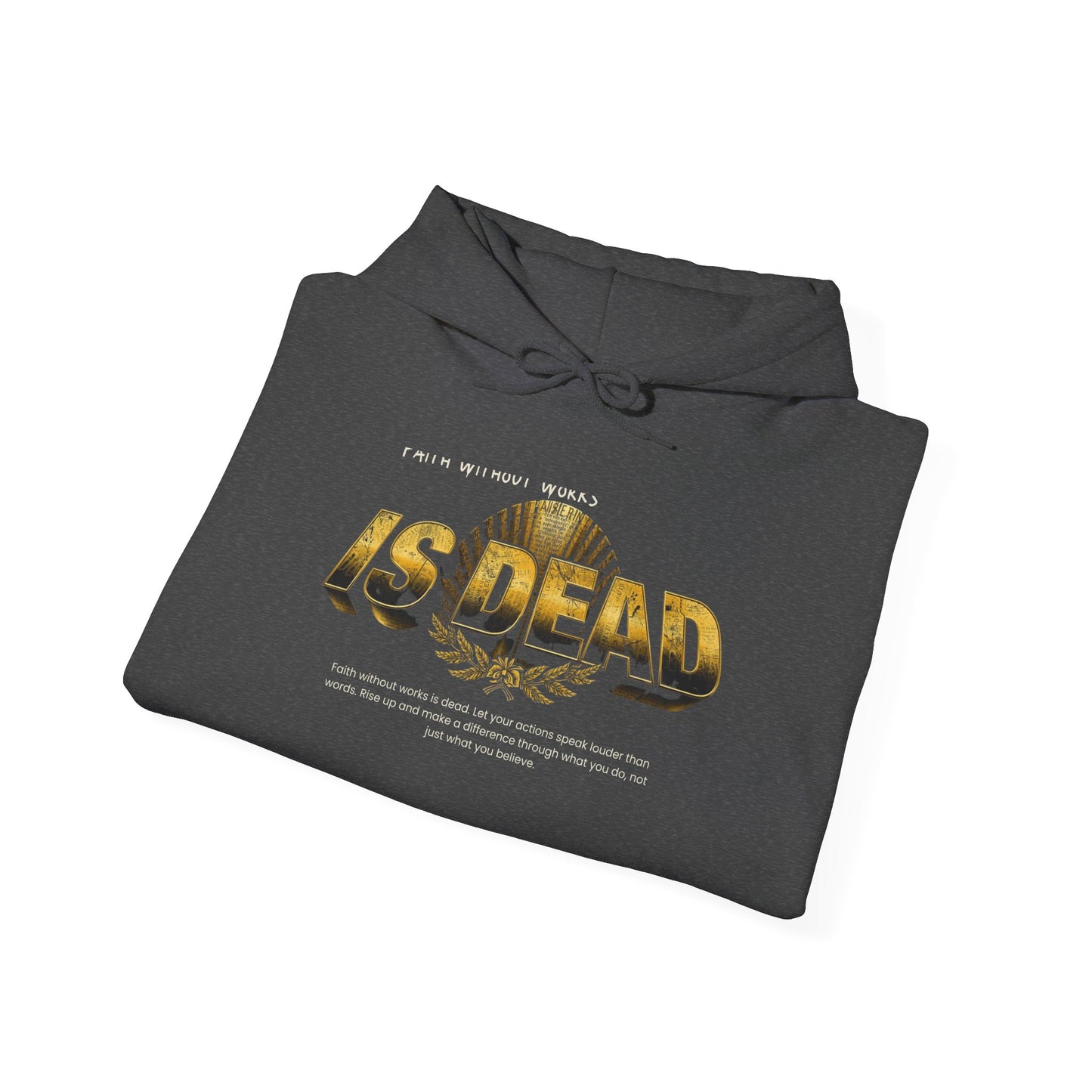 Hoodie — 'Without work is Dead' Gold Baroque Graphic Hooded Sweatshirt