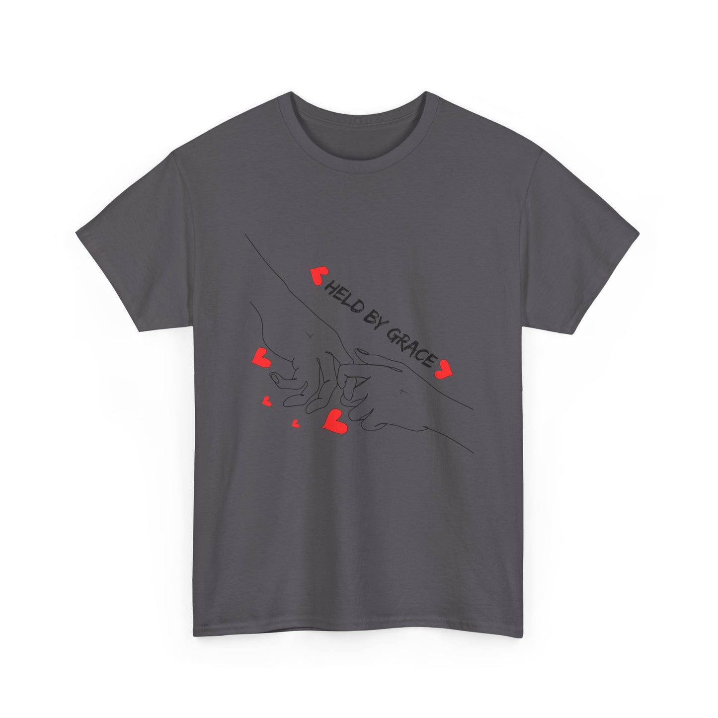 T-Shirt — "Held by Grace" Hands & Hearts Tee