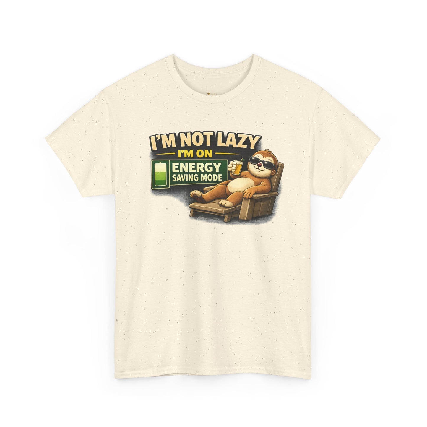 Funny Sloth T-Shirt – "I'm Not Lazy I'm On Energy Saving Mode" Graphic Tee