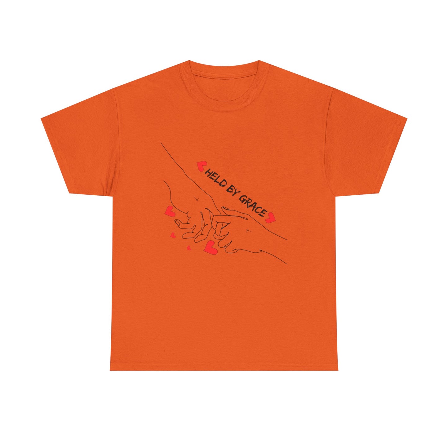 T-Shirt — "Held by Grace" Hands & Hearts Tee