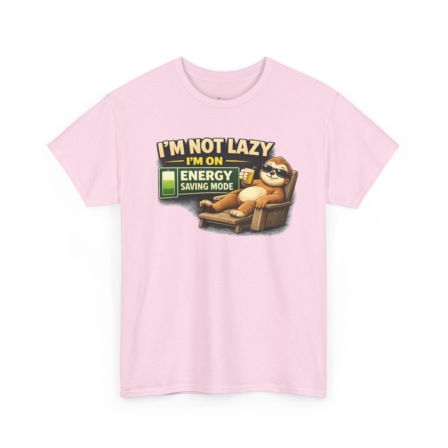 Funny Sloth T-Shirt – "I'm Not Lazy I'm On Energy Saving Mode" Graphic Tee