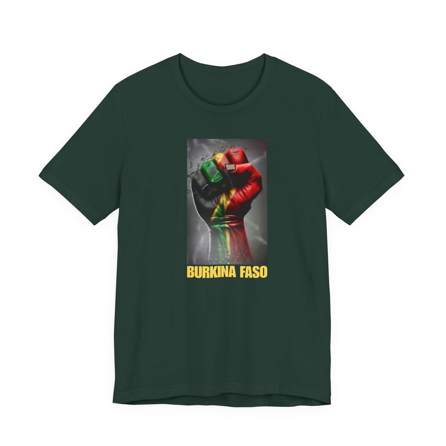 AfriBurkina Faso Flag Fist T-Shirt — Patriotic Map Back Tee