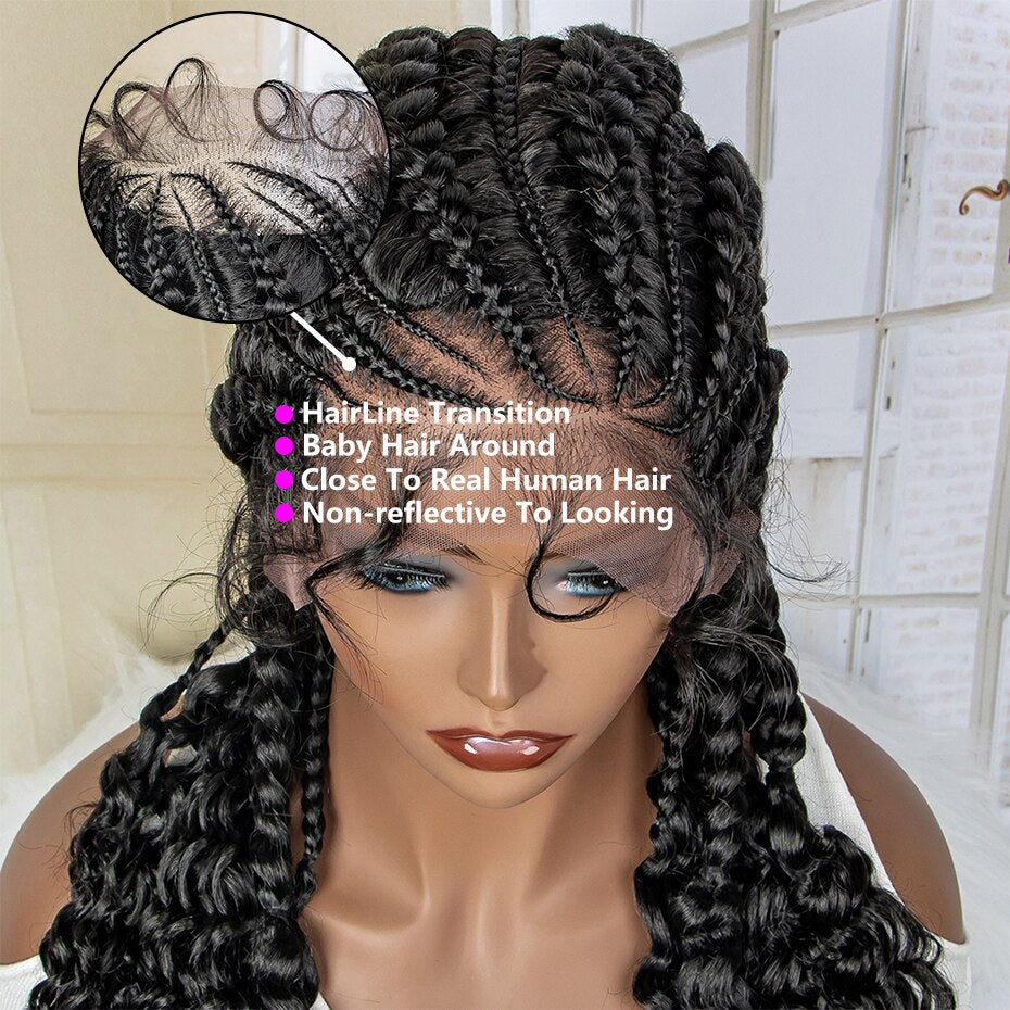 Women's Braided Synthetic Wig with Baby Hair