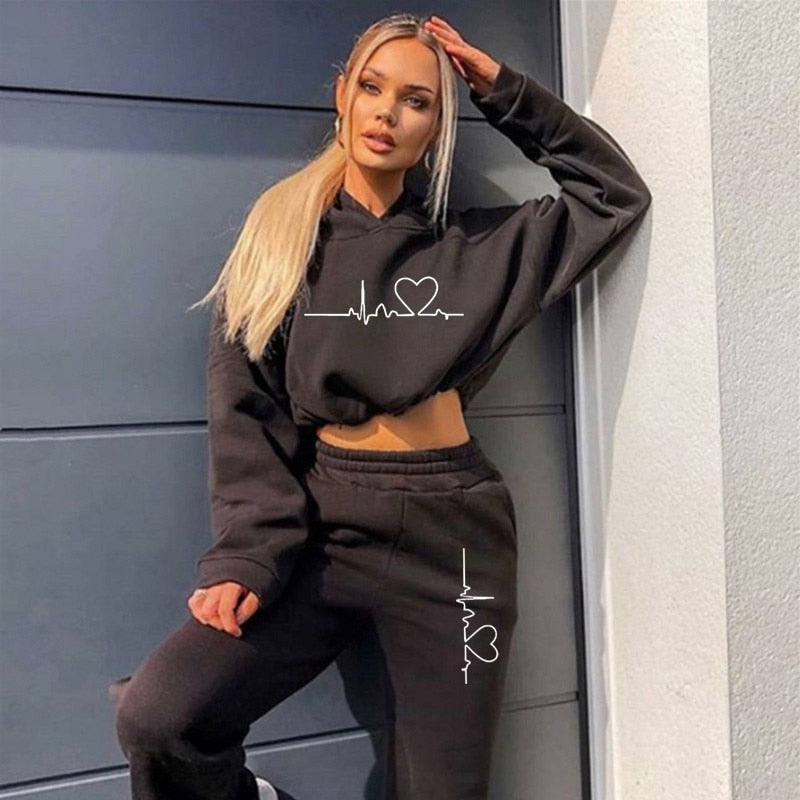 2023 Women's Two-Piece Hooded Tracksuit