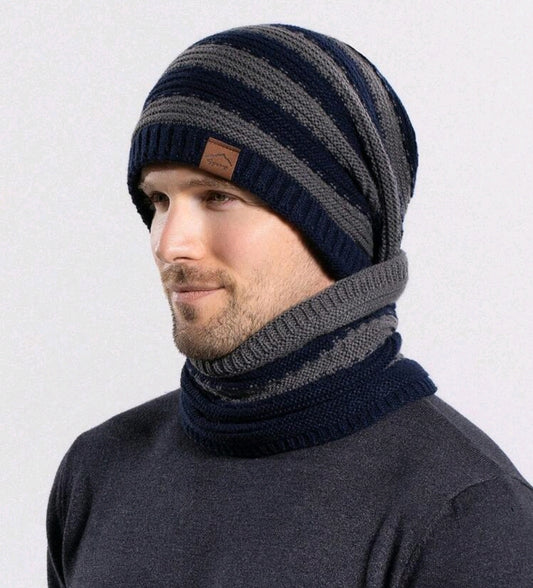 Men Knitted hat and scarf