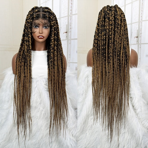 Full Lace Cornrow Box Braided Wig with Baby Hair