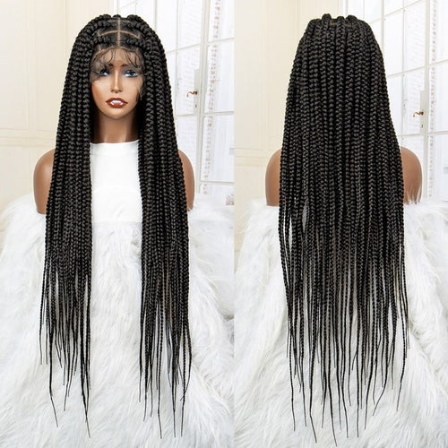 Full Lace Cornrow Box Braided Wig with Baby Hair