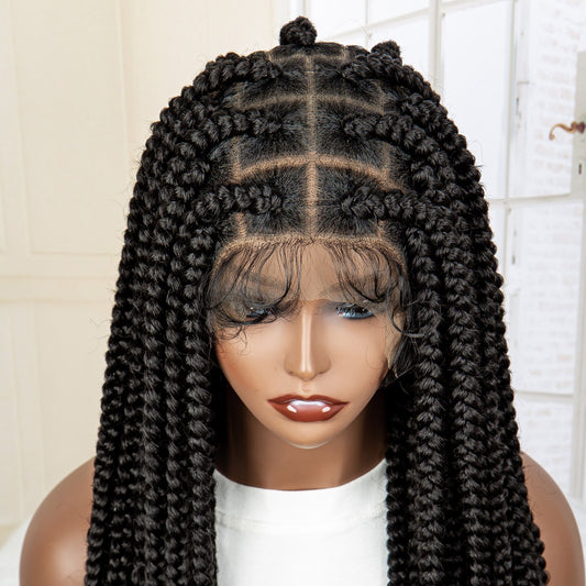 Full Lace Cornrow Box Braided Wig with Baby Hair